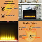 ACME Noralie Mirrored & Faux Diamonds Fireplace with Bluetooth Model AC00509