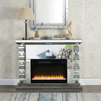 ACME Noralie Mirrored & Faux Diamonds Fireplace with Bluetooth Model AC00509