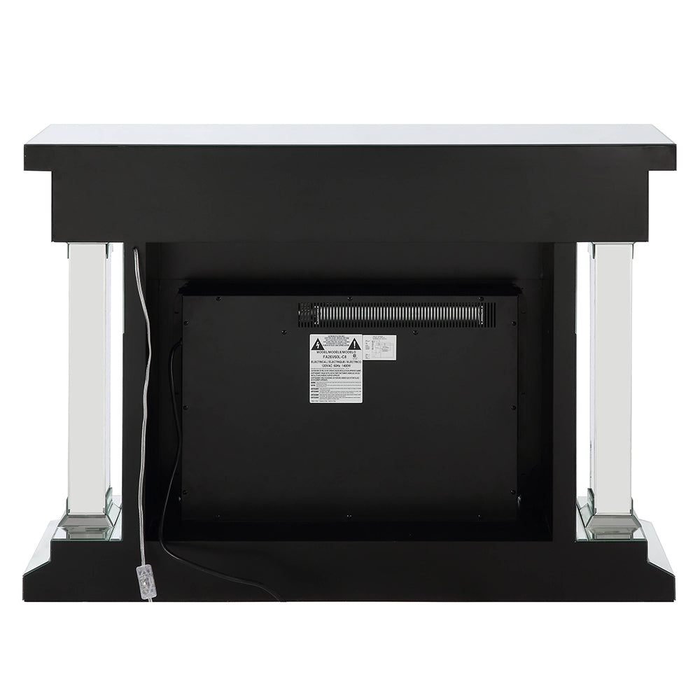 ACME Noralie Mirrored & Faux Diamonds Fireplace with Bluetooth Model AC00510