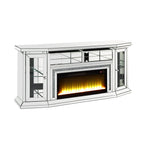ACME Noralie Mirrored & Faux Diamonds TV Stand with Fireplace & LED Model AC00517