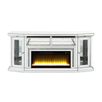 ACME Noralie Mirrored & Faux Diamonds TV Stand with Fireplace & LED Model AC00517