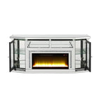 ACME Noralie Mirrored & Faux Diamonds TV Stand with Fireplace & LED Model AC00517