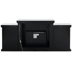 ACME Noralie Mirrored & Faux Diamonds Fireplace with LED & Bluetooth Model AC00518