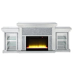 ACME Noralie Mirrored & Faux Diamonds Fireplace with LED Model AC00524