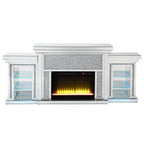 ACME Noralie Mirrored & Faux Diamonds Fireplace with LED Model AC00524