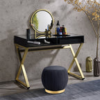 ACME Coleen Black & Gold Vanity Desk with Mirror & Jewelry Tray Model AC00669
