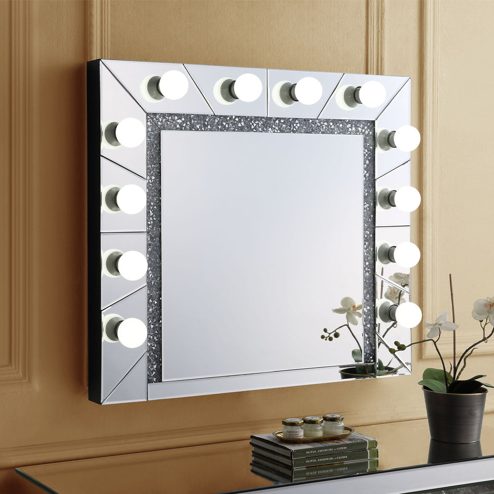 ACME Noralie Mirrored & Faux Diamonds Accent Mirror Model AC00762