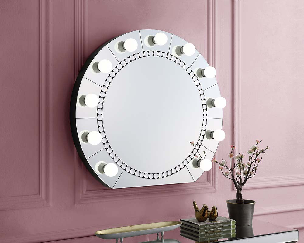 ACME Farai Mirrored & Faux Crystal Diamonds Accent Mirror Model AC00763