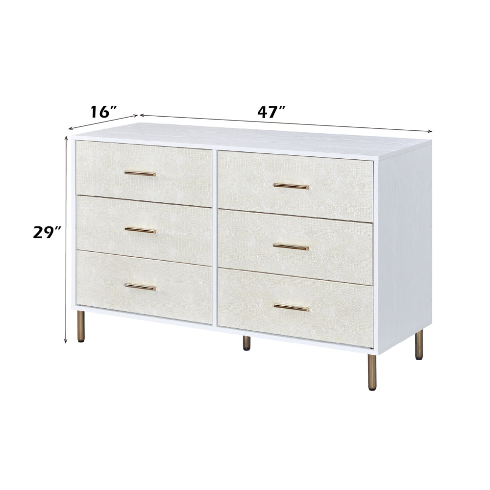 ACME Myles White Champagne & Gold Dresser Model AC00960