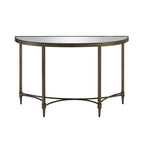ACME Aditya Mirrored & Antique Brass Console Table with Mirror Model AC02737