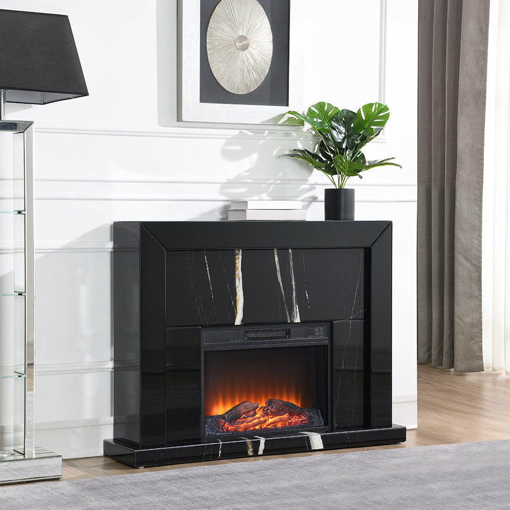 ACME Drisana Black Mirrored Fireplace Model AC03869
