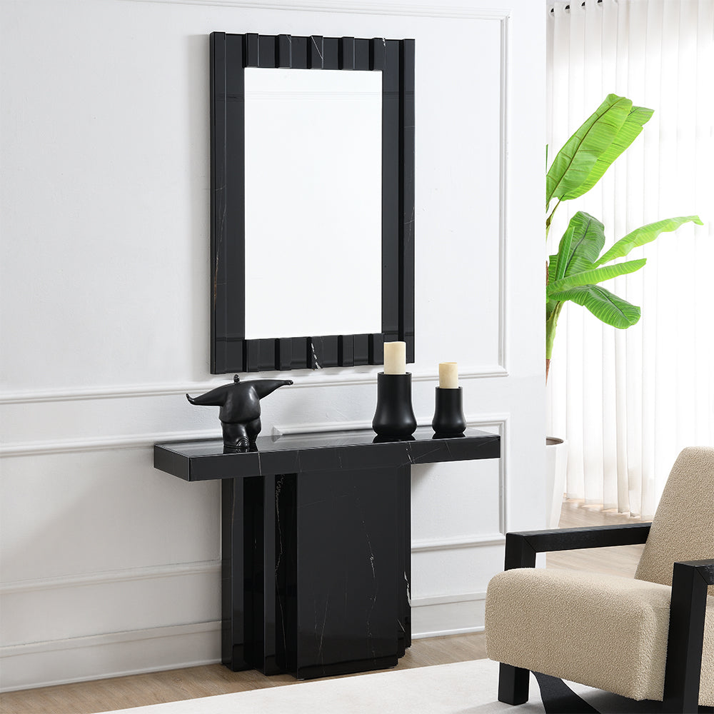 ACME Drisana Black Mirrored Console Table Model AC03870