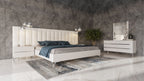 Nova Domus Angela Italian Modern White Eco Leather Bed With Nightstands And Wings Model VGACANGELA-SET-WINGS