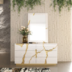 Modrest Aspen Modern Wide White And Gold Dresser Model VGVC-J1801-D-L-B-W