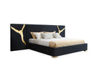 Modrest Aspen Eastern King Modern Black & Gold Bed With Nightstands Model VGVCBD1801-BLK-BED-2NS-SET-EK