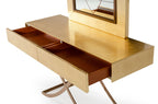A&X Aversa Gold Crocodile Console Table & Mirror Model VGUNCK423-120-GOLD