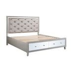 ACME Sliverfluff Synthetic Leather & Champagne Eastern King Bed with Storage & LED Model BD00241EK