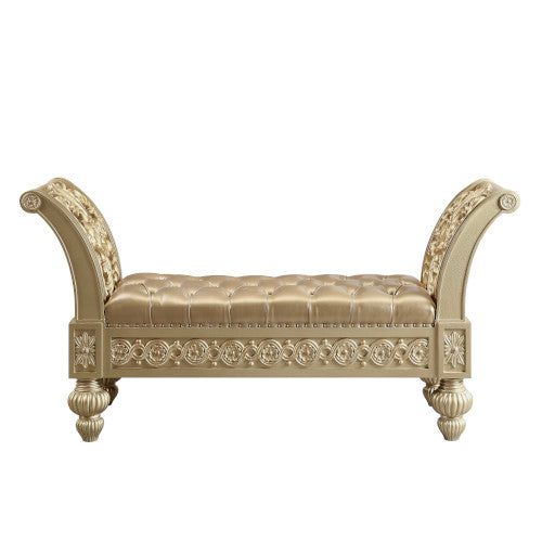 ACME Seville Synthetic Leather & Gold Bench Model BD00456