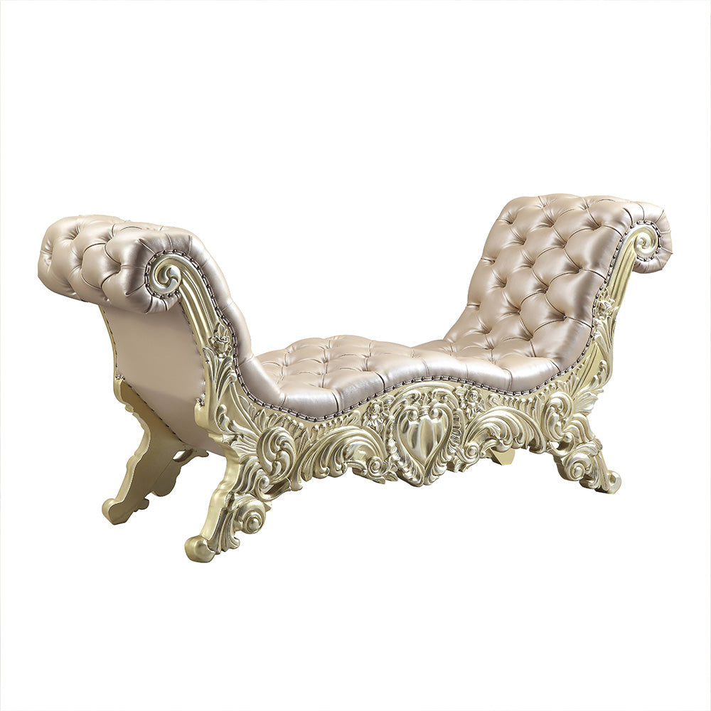 ACME Vatican Synthetic Leather Light Gold & Champagne Silver Bench Model BD00466
