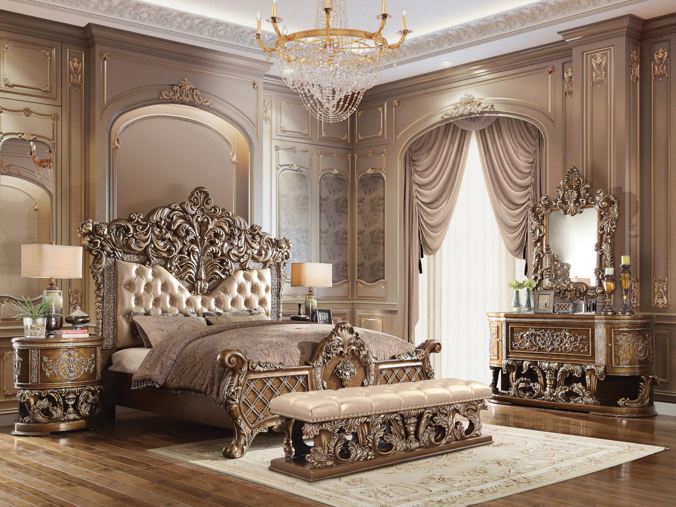 ACME Constantine Brown & Gold Mirror Model BD00473