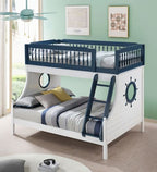 ACME Farah Navy Blue & White Bunk Bed  (Twin | Full)  Model BD00493