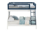 ACME Farah Navy Blue & White Bunk Bed  (Twin | Full)  Model BD00493