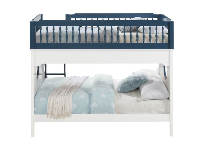 ACME Farah Navy Blue & White Bunk Bed  (Twin | Full)  Model BD00493