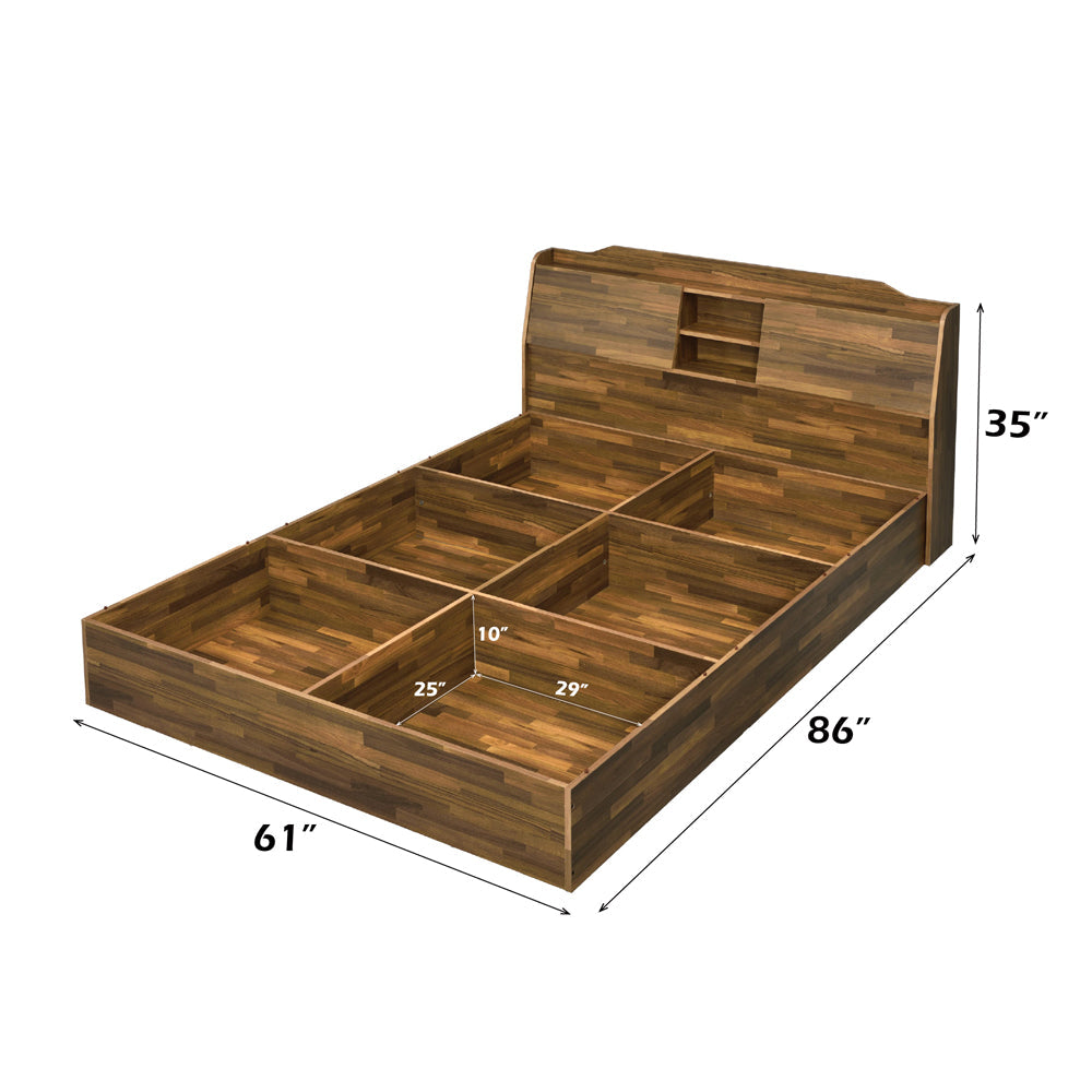 ACME Hestia Walnut Queen Bed with Storage Model BD00542Q