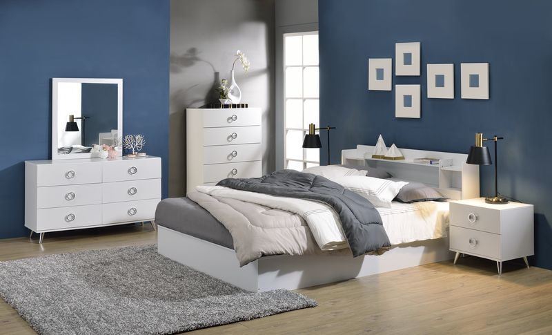 ACME Perse White Queen Bed with Storage Model BD00548Q