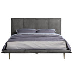 ACME Metis Gray Top Grain Leather Eastern King Bed Model BD00558EK
