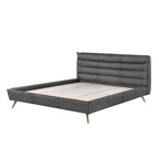 ACME Doris Gray Top Grain Leather Queen Bed Model BD00563Q