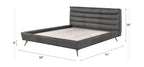 ACME Doris Gray Top Grain Leather Queen Bed Model BD00563Q