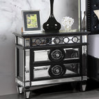 ACME Varian II Mirrored Black & Silver Nightstand Model BD00585