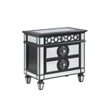 ACME Varian II Mirrored Black & Silver Nightstand Model BD00585