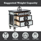 ACME Varian II Mirrored Black & Silver Nightstand Model BD00585