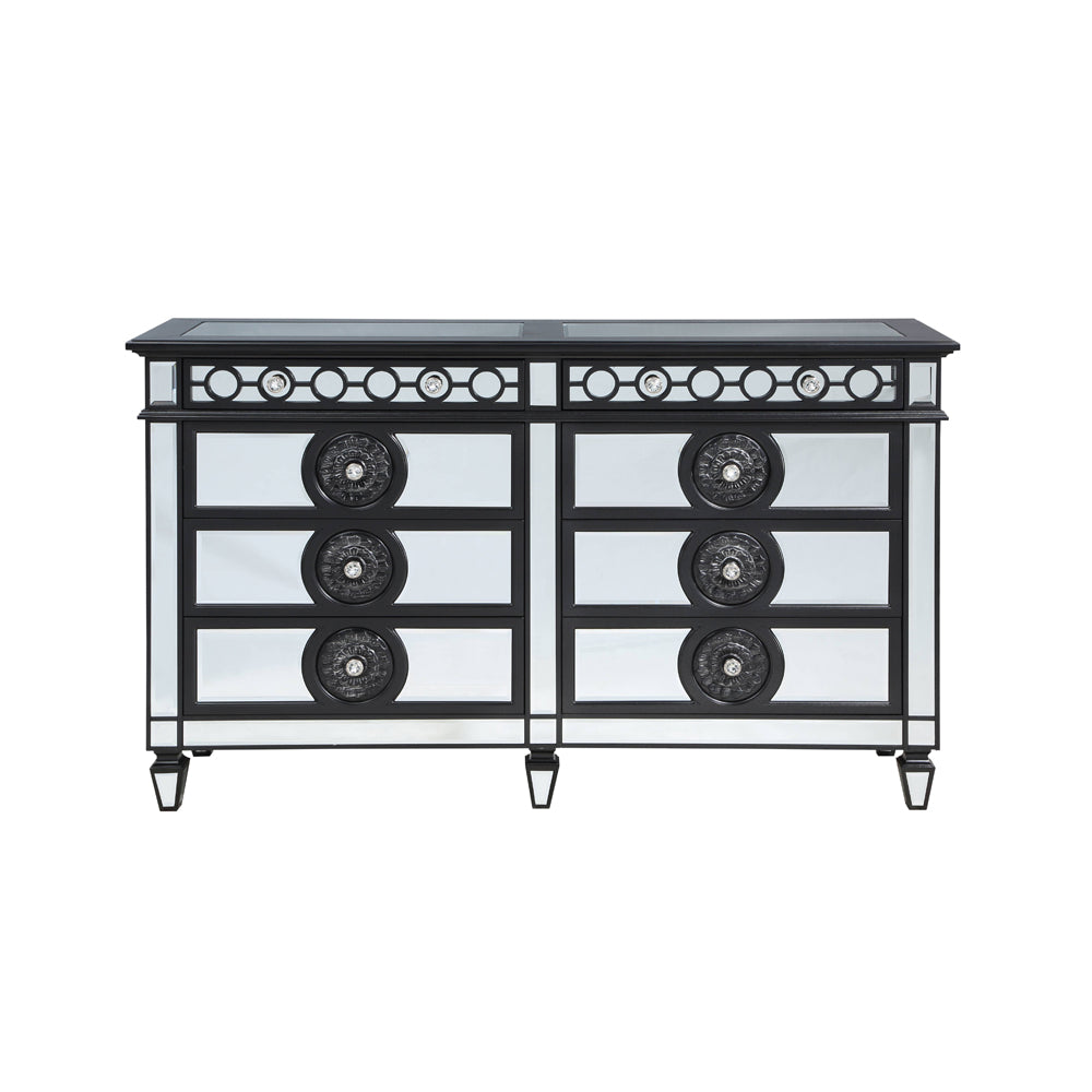 ACME Varian II Mirrored Black & Silver Dresser Model BD00587