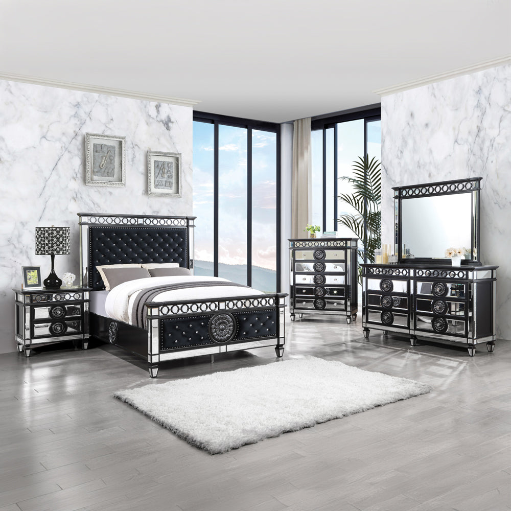 ACME Varian II Mirrored Black & Silver Chest Model BD00588