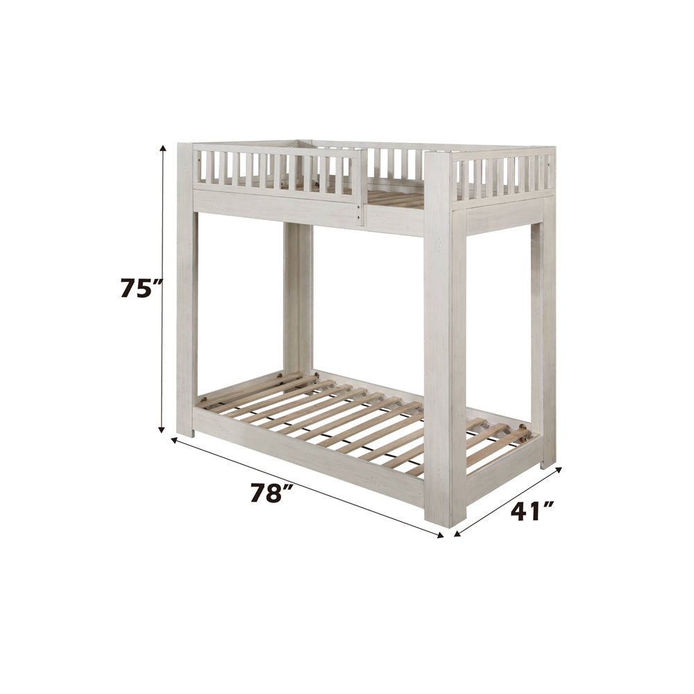 ACME Cedro Weathered White Bunk Bed (Twin | Twin)Model BD00612