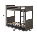 ACME Estevon Gray Oak Bunk Bed (Twin | Twin) with Storage Model BD00613