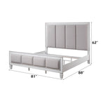 ACME Katia Light Gray Linen Rustic Gray & Weathered White Eastern King Bed Model BD00659EK
