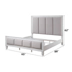 ACME Katia Light Gray Linen Rustic Gray & Weathered White Queen Bed Model BD00660Q