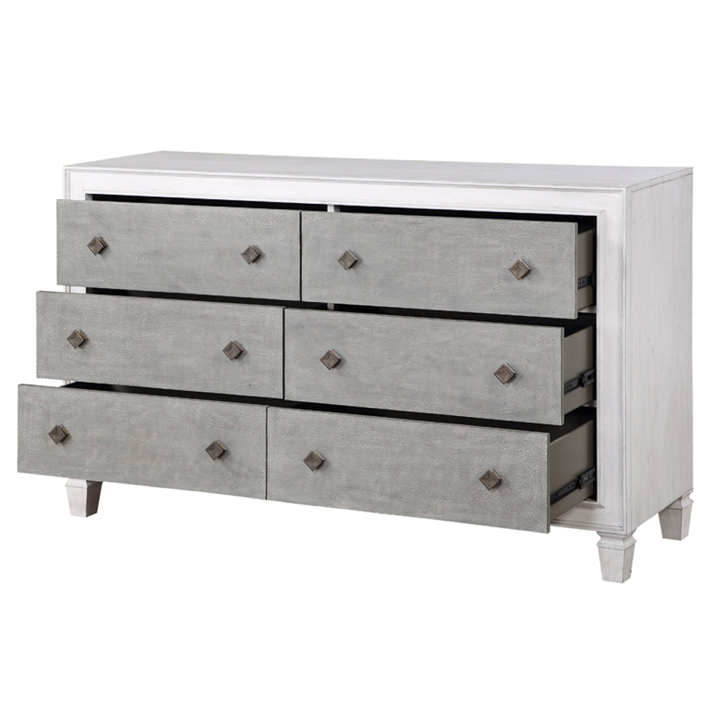 ACME Katia Rustic Gray & Weathered White Dresser Model BD00663