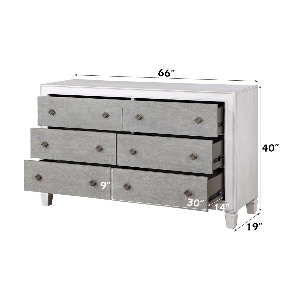 ACME Katia Rustic Gray & Weathered White Dresser Model BD00663