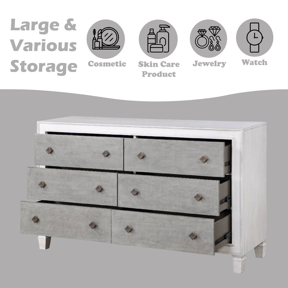 ACME Katia Rustic Gray & Weathered White Dresser Model BD00663