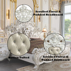 ACME Vanaheim Beige Synthetic Leather & Antique White Eastern King Bed Model BD00671EK