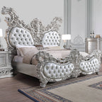 ACME Valkyrie Synthetic Leather Antique Platinum Eastern King Bed Model BD00683EK