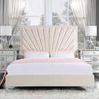 ACME Faiz Beige Velvet Eastern King Bed Model BD00956EK