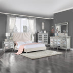 ACME Faiz Beige Velvet Eastern King Bed Model BD00956EK