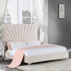 ACME Faiz Beige Velvet Queen Bed Model BD00957Q