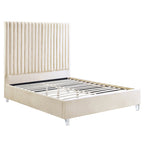 ACME Edzia Beige Velvet Queen Bed Model BD00963Q